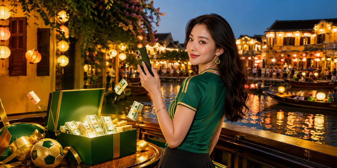 Chơi casino trên điện thoại di động giữa phố đèn lồng Hội An